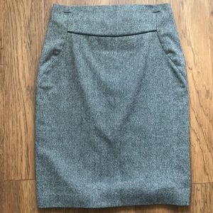 Grey tweed pencil skirt